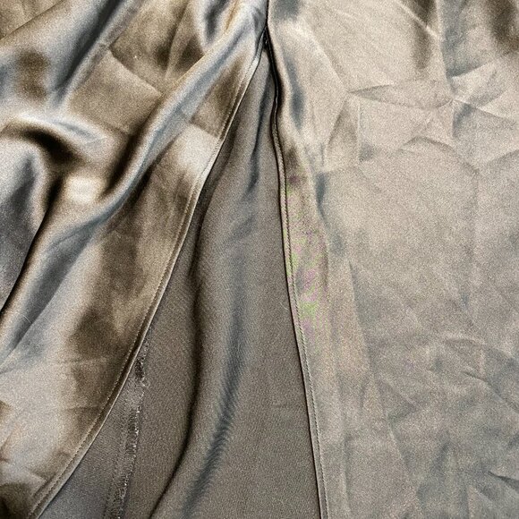 💛Zara Black Satin Ruched Midi Dress with Strappy Sweetheart Neck & Flared Hem - Picture 3 of 5